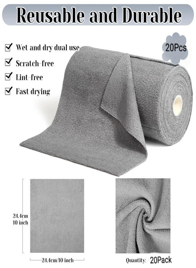 Jenibri 1Roll Microfiber Cleaning Cloth Roll, 20 Pack - Tear-Away Microfiber Paper Towels, Lint-Free, Reusable, Washable for Kitchen, Car, Dishes, and Sensitive Surfaces - Highly Absorbent - Image 2
